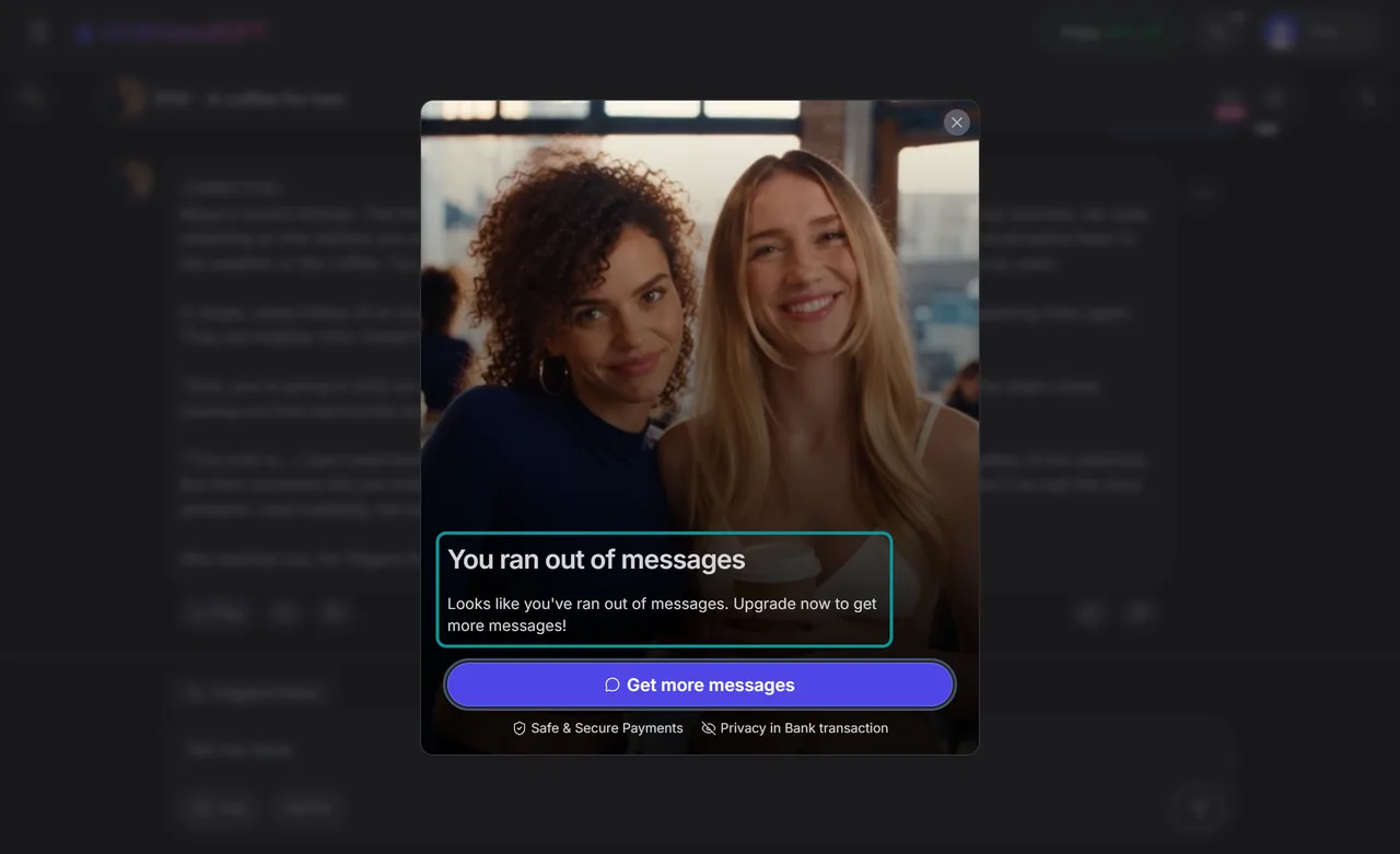 GirlfriendGPT You ran out of messages window